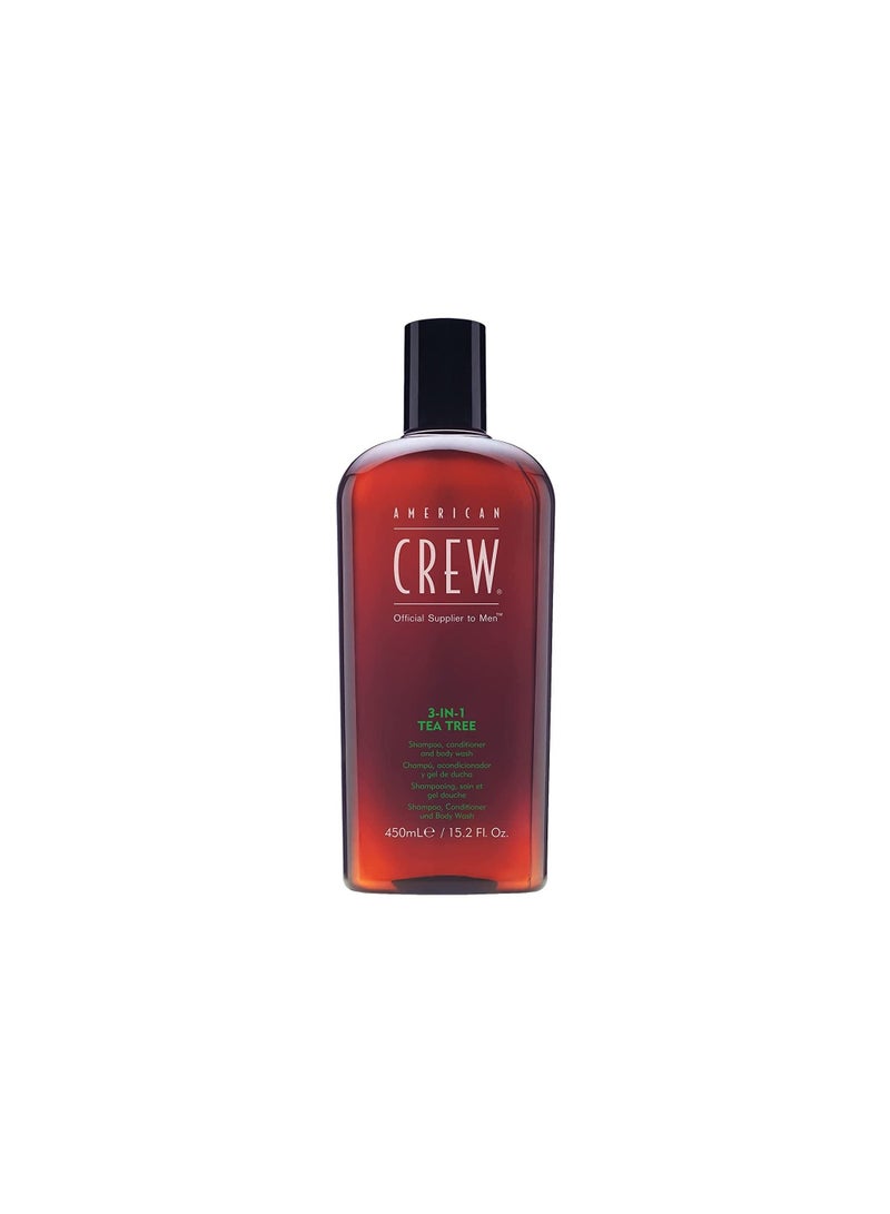 Crew 3 in 1 Tea Tree Shampoo 450ml