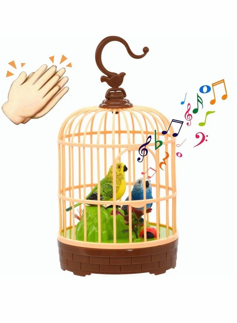 Voice-Activated Induction Birds Birdcage Toy, Parrot Birds Toys Gifts for Baby Toddler Kids Children