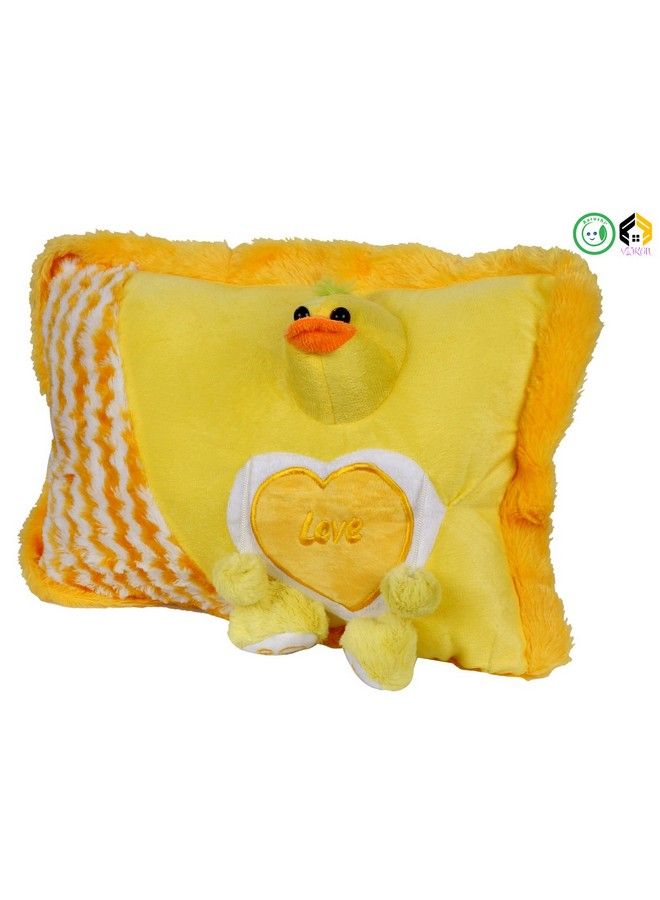 Stuffed Soft Plush Pillow For Kids (Yellow)