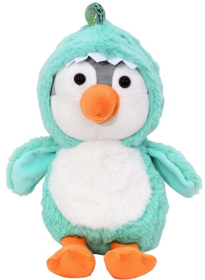 Turquoise Dinosaur Cute Plush Stuffed Hoodie Penguin Soft Toy23 Cm
