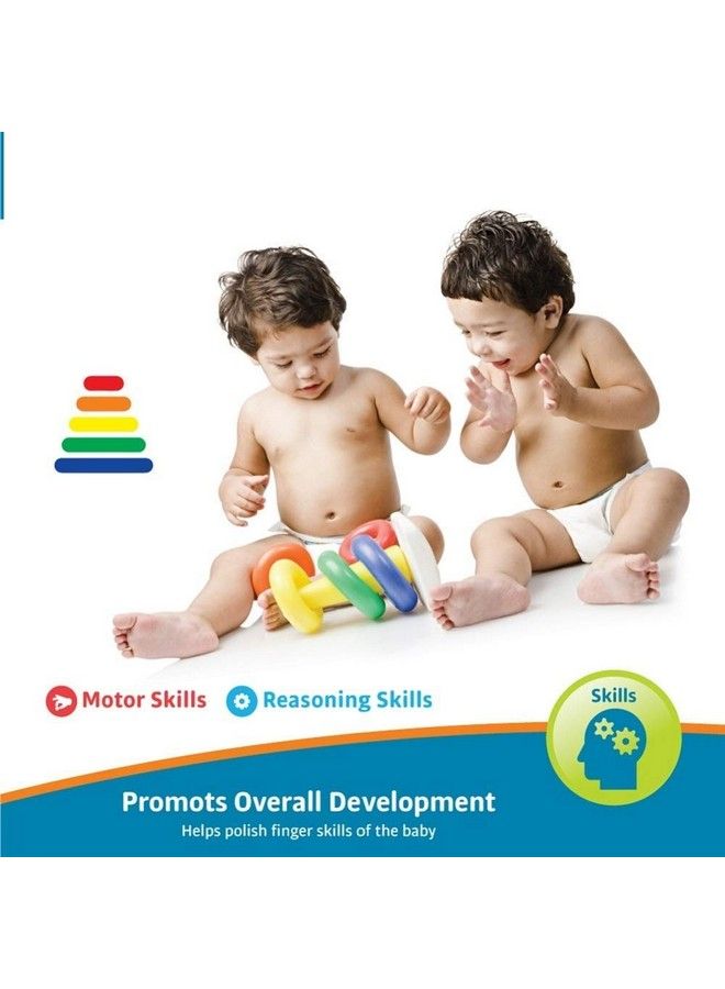 Baby'S First Shape Sorting Blocks Sorter Bucket For Toddler & Kids (Shape + Rings) Multi Color