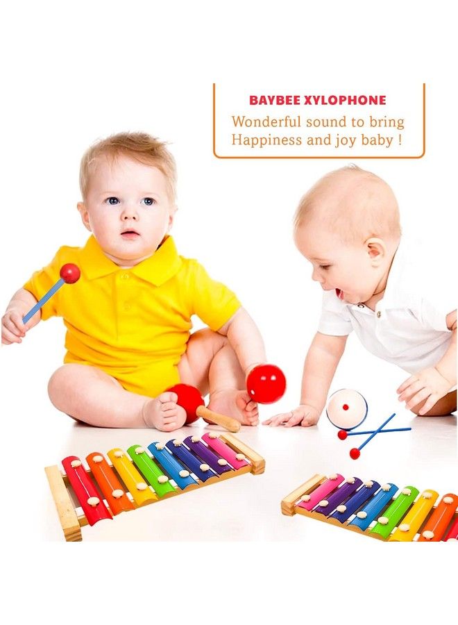 Wooden Xylophone Musical Toys For Kids With 8 Knots Nontoxic Kids Xylophone With Colors ; Musical Kids Baby Toys ; Learning Musical Sound Instrument Toys For Kids Boys Girls