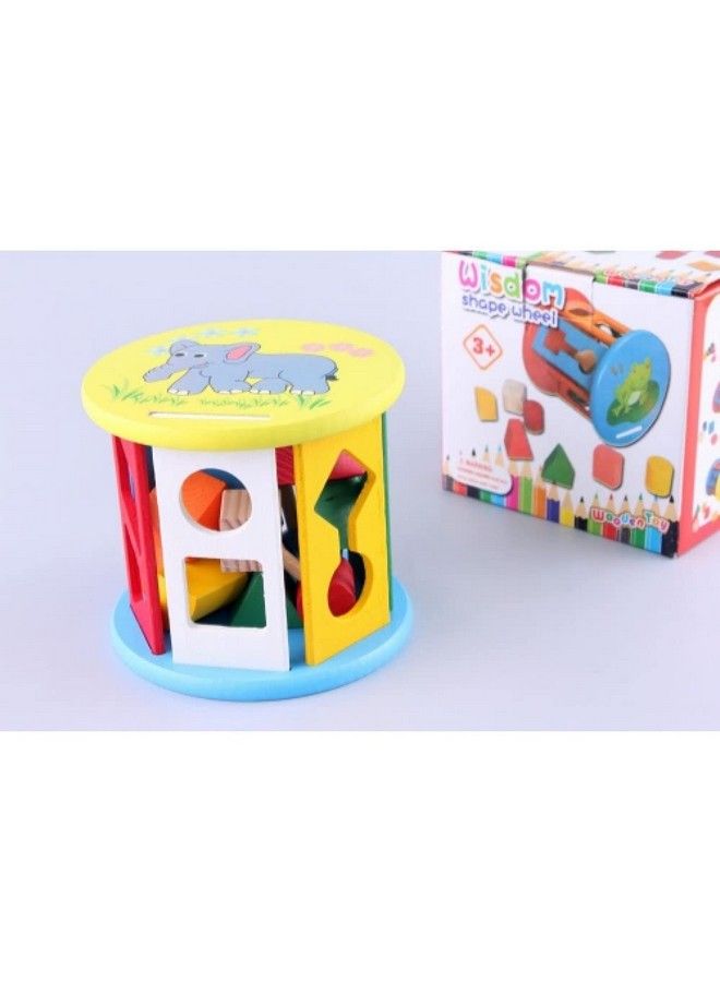 Wooden Shape Wheel Shape Matching Toy Colorful Intelligence And Handeye Coordination Training Toys For Kids (Shapes Wheel)