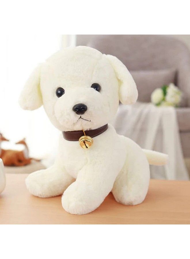 Dog Sitting Plush Soft Toy Cute Kids Animal Home Decor Boys Girls White (25 Cm)