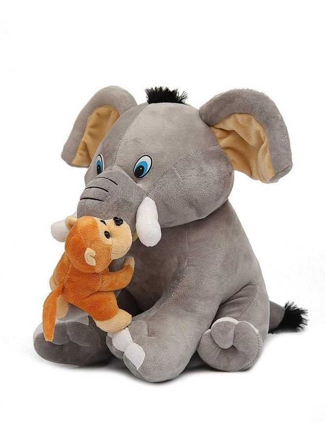 Soft Toys Long Soft Lovable Hugable Cute Giant Life Size Animal Toy (Elepahnt With Monkey Grey)