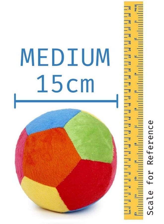 Multicolor Stuffed Soft Ball With Rattle Sound (Medium 15Cm)