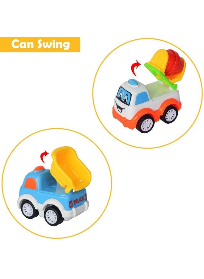 Unbreakable Pull Back Vehicles; Push And Go Crawling Toy For Kids & Children Power Friction Cars For 3+ Years Old Boys;Girls (Pack Of 7)