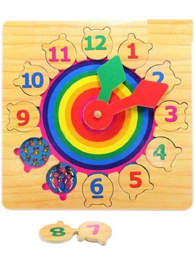 Clock Learning Puzzle For Kidsteaching Time Montessori Toys For Toddlers Learning Clock Early Learning Educational Toy Gift For 3 Year Old Toddler Baby Kids(Puzzle Clock) (Multicolor)