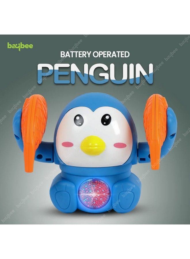 Tumbling Penguin Musical Toys For Baby Kids Crawling Toys With 360°Spinning & Rolling Music Light Sensor Control Dancing Penguin Sound Toy Tumbling Penguin Baby Toys 612 Months Boy Girl