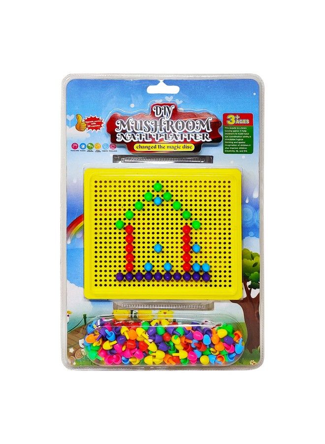 Creative Jigsaw Puzzle Building Nails Blocks ; Colorful Nails ; Pegboard Educational Toy For Kids (Multicolored)