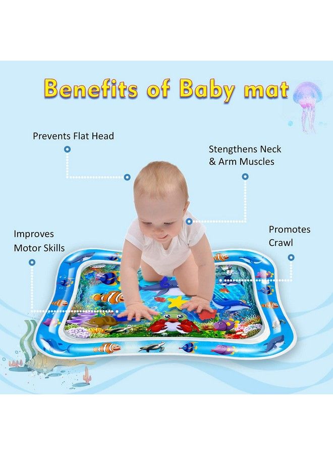 Tummy Time Water Play Mat Baby And Toddlers Perfect Fun Time Play Inflatable Water Matactivity Center Your Baby'S Stimulation Growth With Floating Toys (Water Bed Mat)