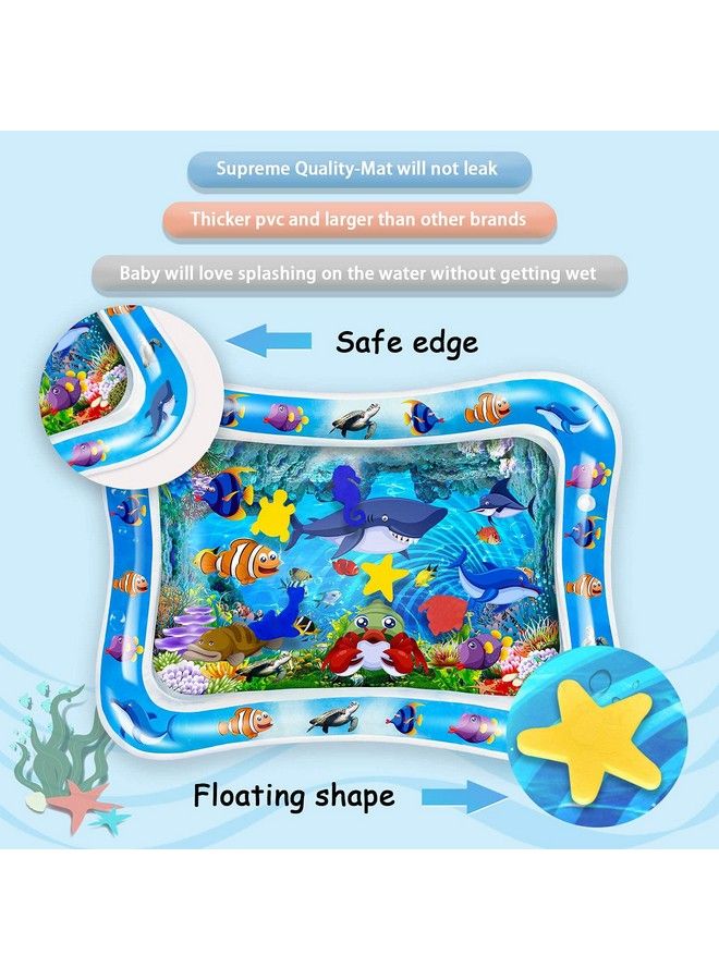 Tummy Time Water Play Mat Baby And Toddlers Perfect Fun Time Play Inflatable Water Matactivity Center Your Baby'S Stimulation Growth With Floating Toys (Water Bed Mat)