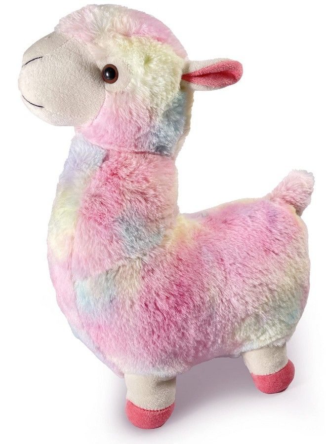 Multicolor Plush Stuffed Standing Rainbow Llama Soft Toy For Kids35Cm
