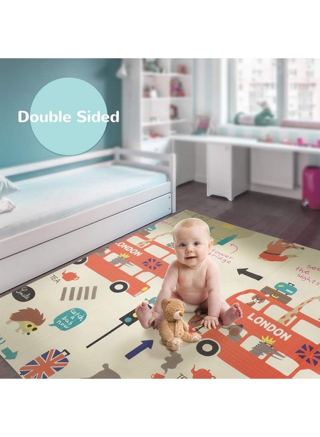 Anti Skid Waterproof Foldable Child Climbing Baby Floor Mat (Multi Colour) (Print May Vary) Extra Large Size 180X200 Cm. 8Mm Thickness.