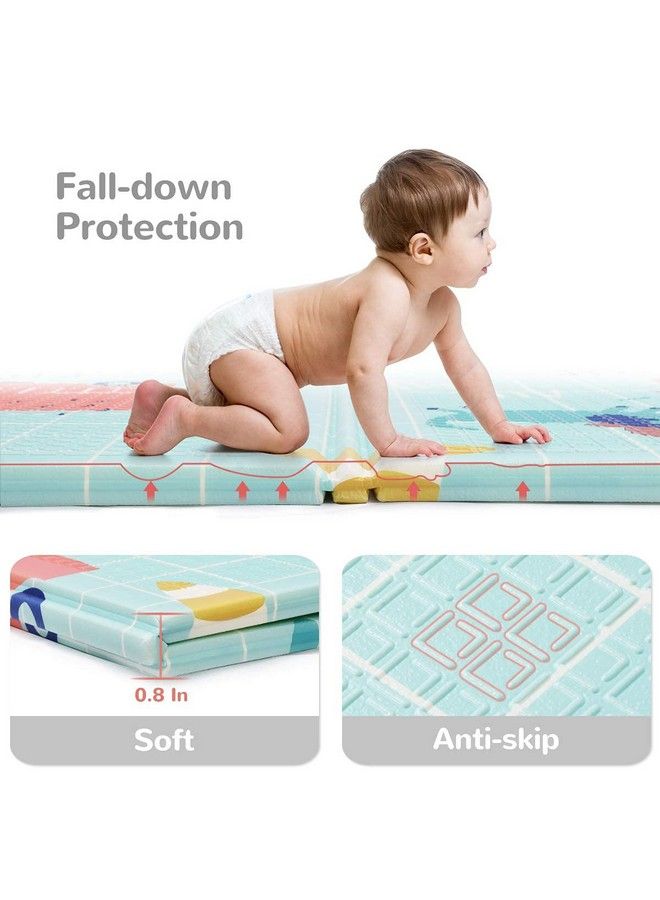 Water Resistant Kids & Baby Playing Crawl Floor Mat (Random Colour & Design) (Folding Mat (6 X 6.5 Ft)