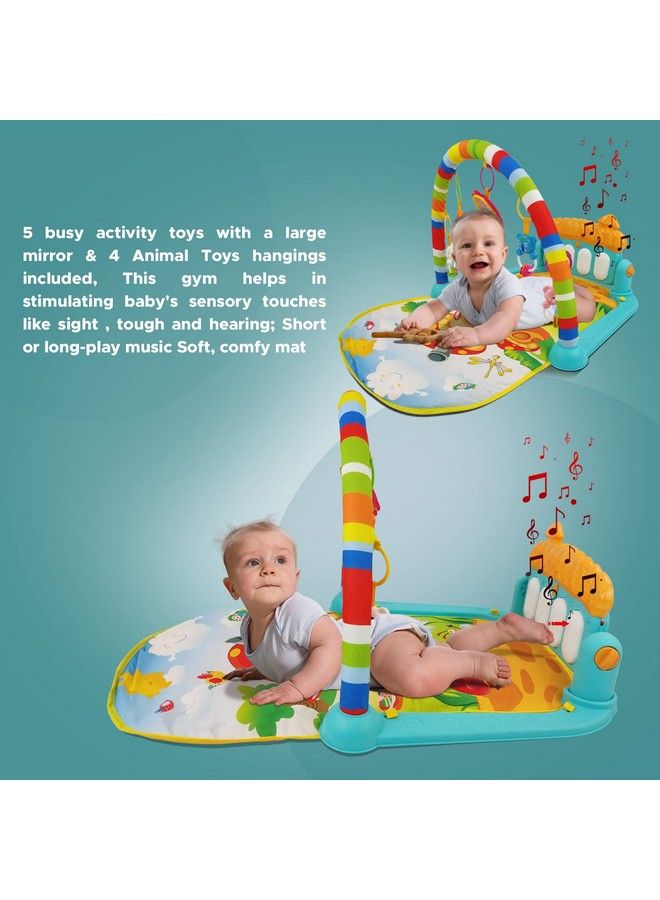 2 In 1 Baby Kick And Play Piano Gym Mat Rack Fitness Rack With Hanging Rattles Lights & Musical Keyboard Mat Multifunction Crawling Mat Early Educational Toy For 018 Months Baby (Multicolor)