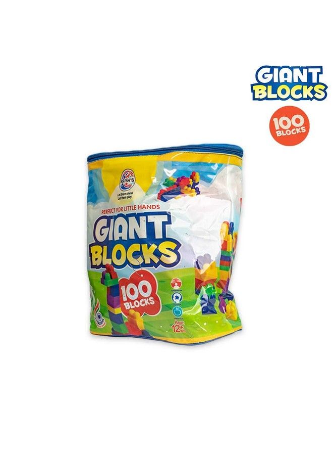 Giant Blocks Big Building Bag With Big Building Blocks Building Toys For Toddlers (100 Pieces)Blue Bag