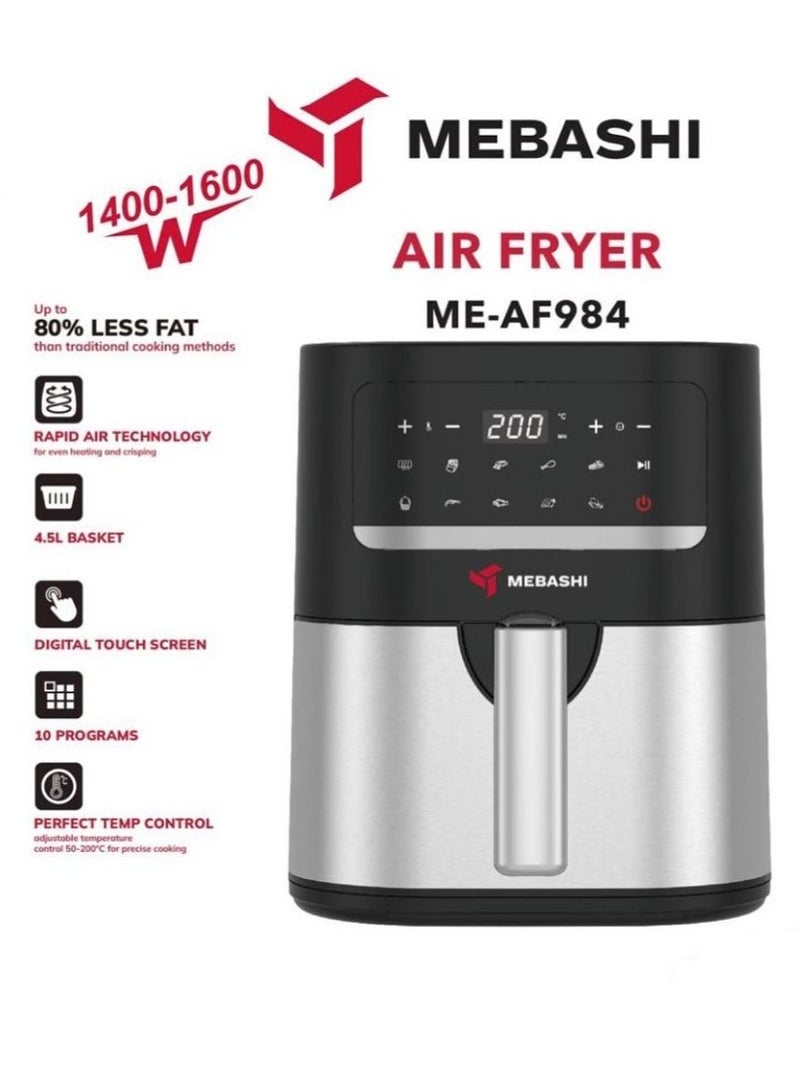 Mebashi Air Fryer 4.5L 1600W