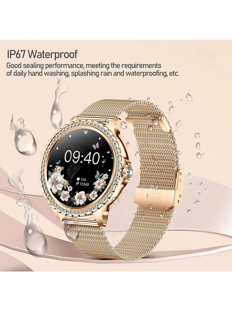 Women's Smartwatch 1.3 Inch Sports SmartWatch with Bluetooth Calling Fitness Tracker Sleep Heart Rate Monitor Smart Watch for Android iOS Pedometer