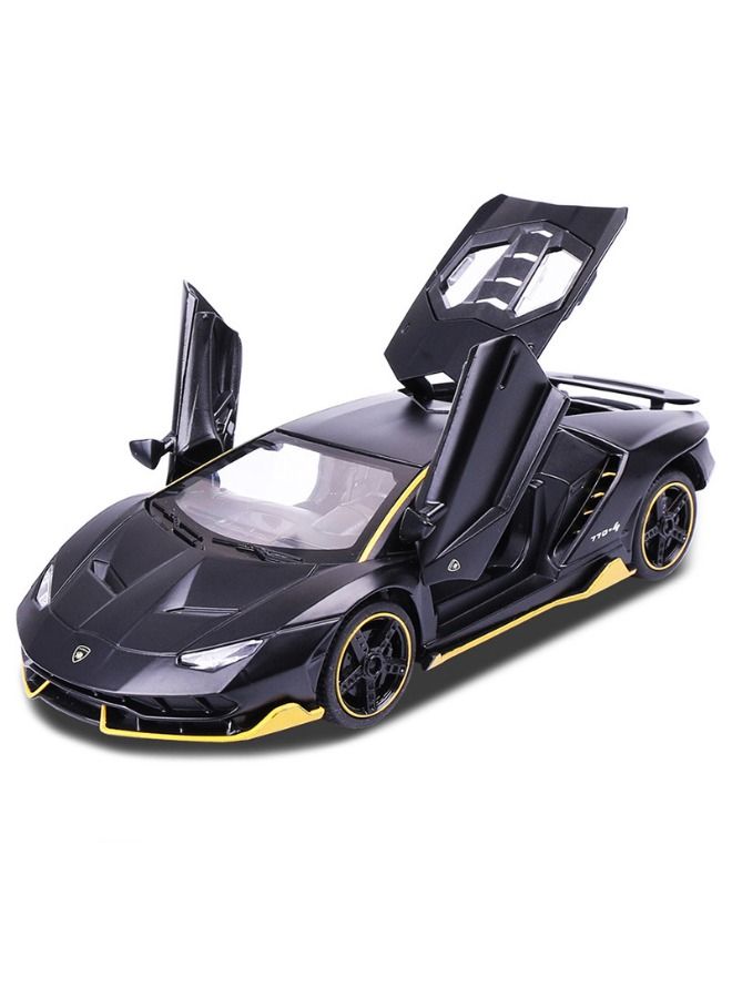 1:32 Lamborghini LP770 Car Model Toy, Zinc Alloy Pull Back Toy Car, Sound and Light Pull Back Model Car for Kids Boy Girl Gift, Black