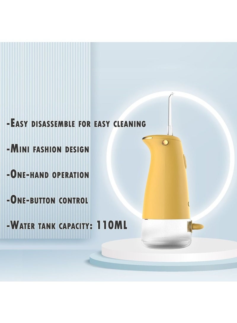 Mini Dental Water Flosser Cordless Portable Dental Water Flosser Dental Oral Irrigator High Capacity Battery Easy to Use Single Button Operation for Home and Travel 110 ML
