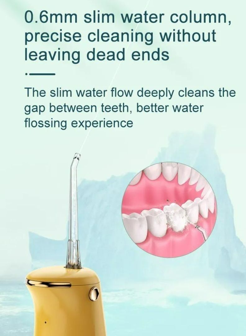 Mini Dental Water Flosser Cordless Portable Dental Water Flosser Dental Oral Irrigator High Capacity Battery Easy to Use Single Button Operation for Home and Travel 110 ML