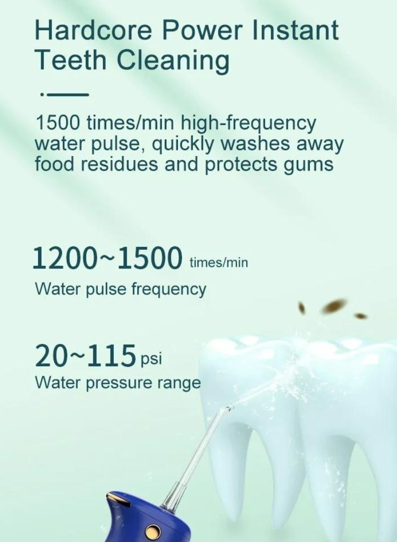 Mini Dental Water Flosser Cordless Portable Dental Water Flosser Dental Oral Irrigator High Capacity Battery Easy to Use Single Button Operation for Home and Travel 110 ML