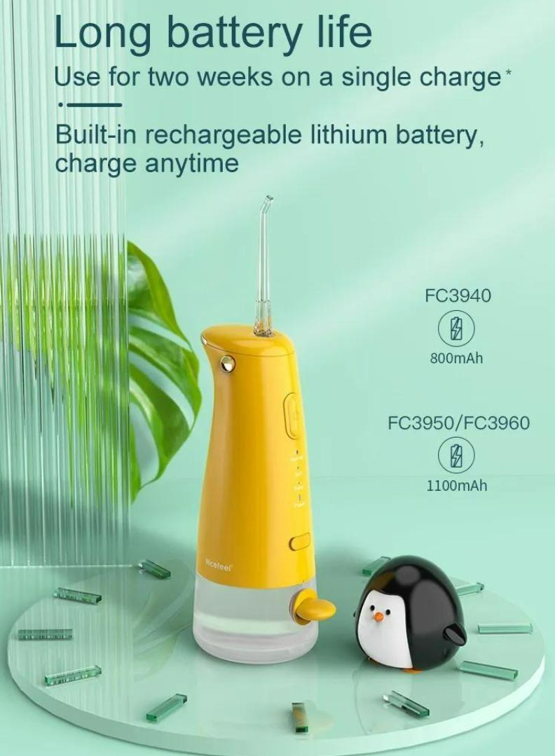 Mini Dental Water Flosser Cordless Portable Dental Water Flosser Dental Oral Irrigator High Capacity Battery Easy to Use Single Button Operation for Home and Travel 110 ML