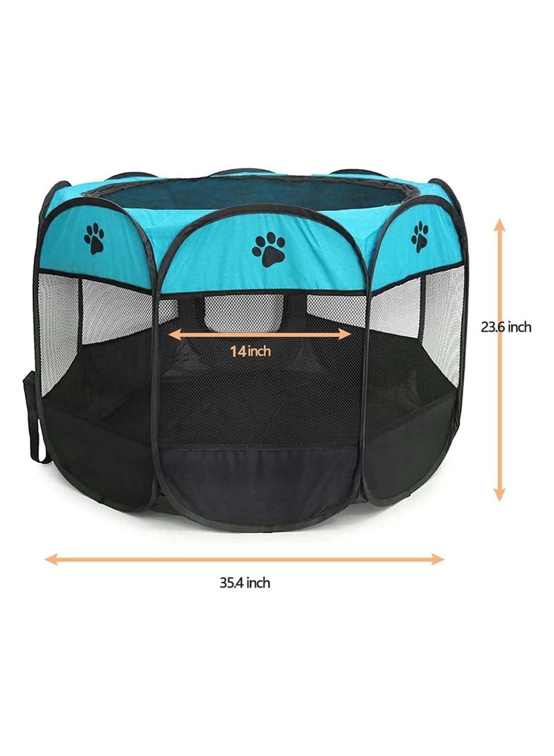 Foldable Pet Playpen Tent With Shade