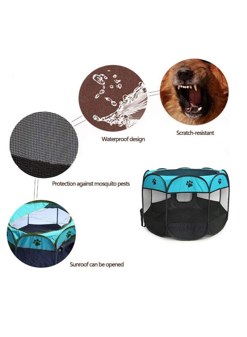 Foldable Pet Playpen Tent With Shade