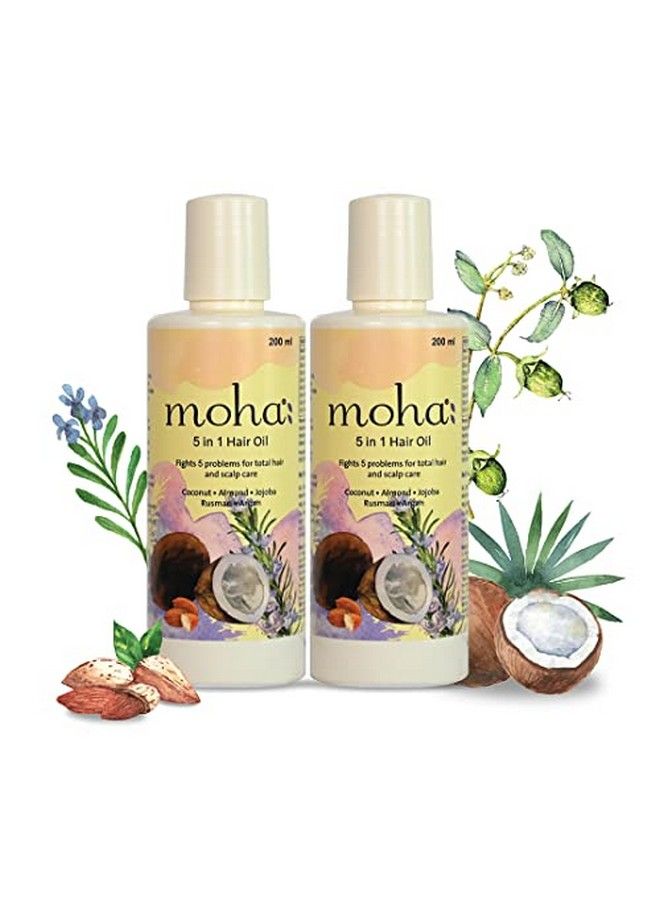 5 In 1 Hair Oil For Hair Growth And Hair Fall Reduction Clinically Proven (200 Ml X 2)