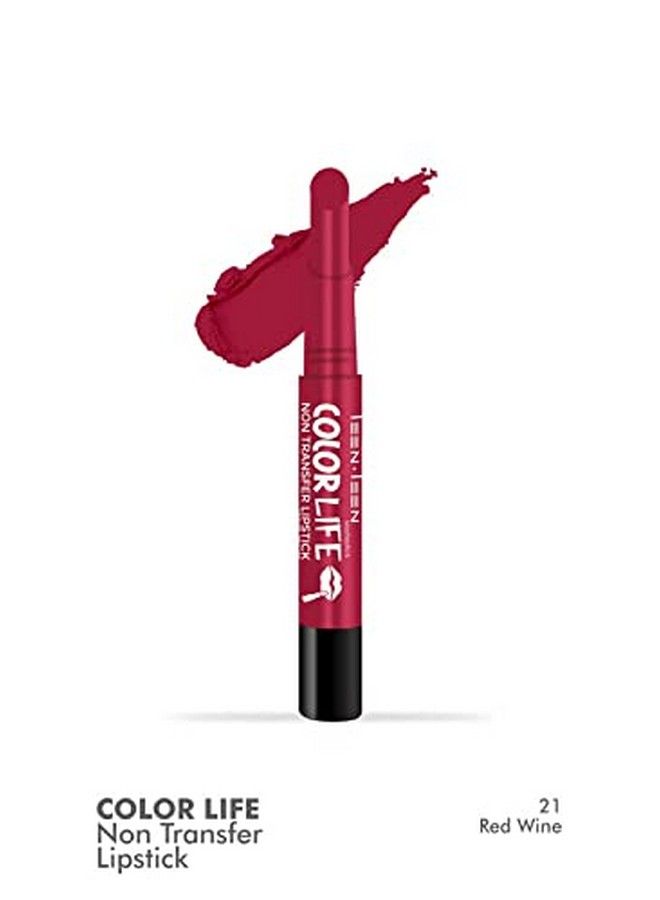 Non Transfer Water Proof Long Lasting Matte Lipstick Combo (Red Wine Pink Violet)