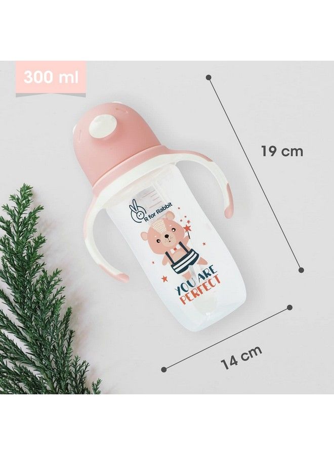 Premium Baloo Baby Straw Sipper Bottle ;10 Fl Oz ; Anti Spill Sippy Cup With Soft Silicone Straw Bpa Free & Non Toxic For Baby Or Kids Of 12+ Months (300 Ml Pink)