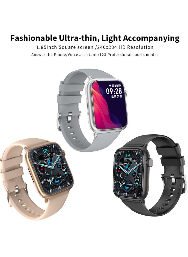 Smartwatch for Men Women with Bluetooth Call, Heart Rate Sleep Fitness Tracker Notification Weather 100 Sport Modes Smartwatch for Android iOS