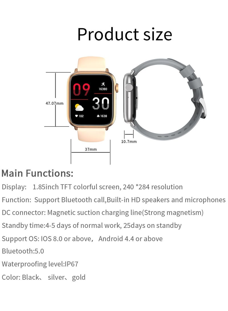 Smartwatch for Men Women with Bluetooth Call, Heart Rate Sleep Fitness Tracker Notification Weather 100 Sport Modes Smartwatch for Android iOS