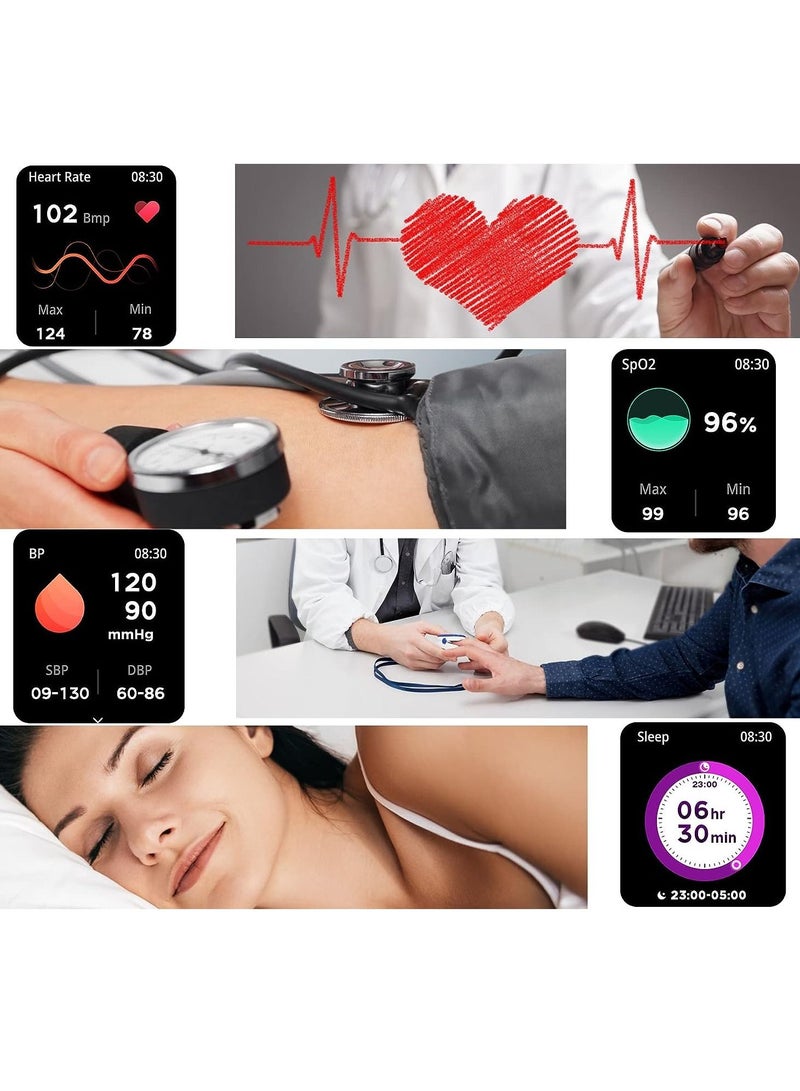 Smartwatch for Men Women with Bluetooth Call, Heart Rate Sleep Fitness Tracker Notification Weather 100 Sport Modes Smartwatch for Android iOS