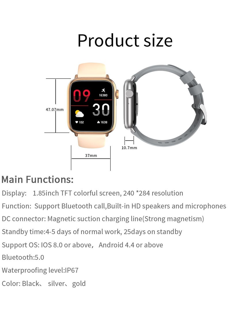 Smartwatch for Men Women with Bluetooth Call, Heart Rate Sleep Fitness Tracker Notification Weather 100 Sport Modes Smartwatch for Android iOS