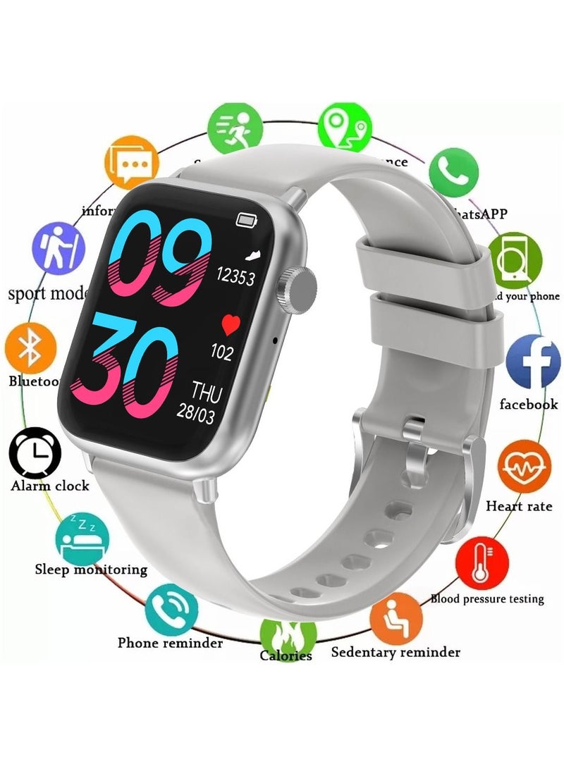 Smartwatch for Men Women with Bluetooth Call, Heart Rate Sleep Fitness Tracker Notification Weather 100 Sport Modes Smartwatch for Android iOS