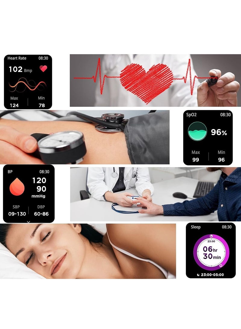 Smartwatch for Men Women with Bluetooth Call, Heart Rate Sleep Fitness Tracker Notification Weather 100 Sport Modes Smartwatch for Android iOS