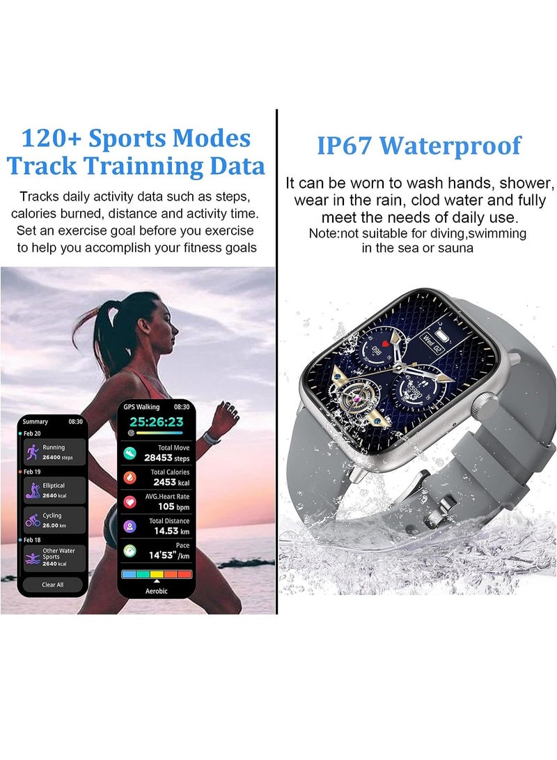 Smartwatch for Men Women with Bluetooth Call, Heart Rate Sleep Fitness Tracker Notification Weather 100 Sport Modes Smartwatch for Android iOS