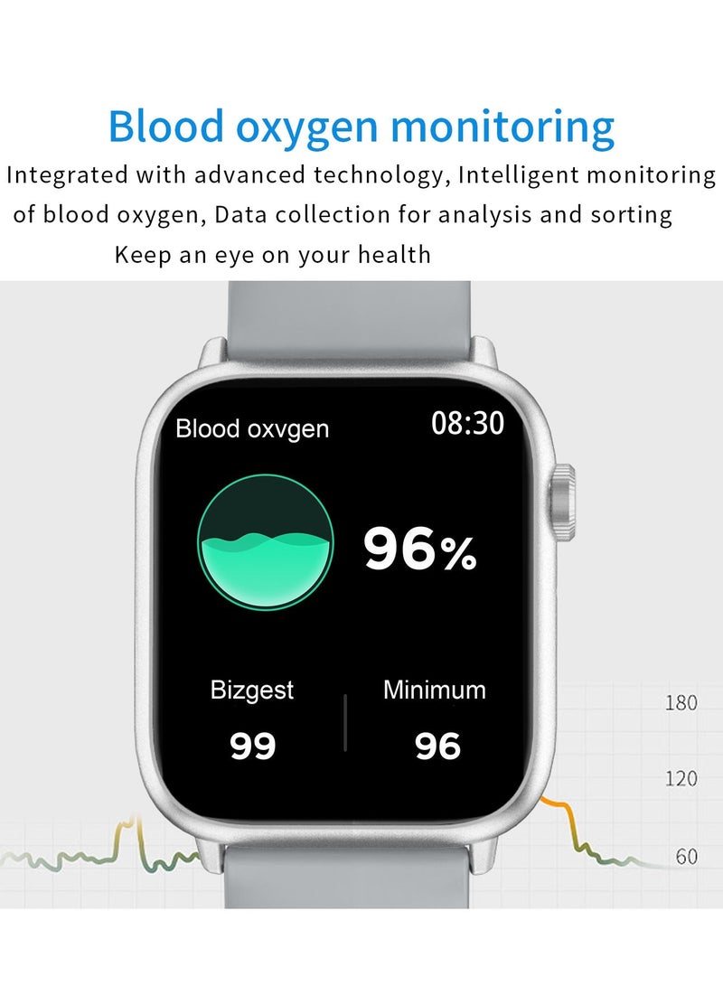 Smartwatch for Men Women with Bluetooth Call, Heart Rate Sleep Fitness Tracker Notification Weather 100 Sport Modes Smartwatch for Android iOS