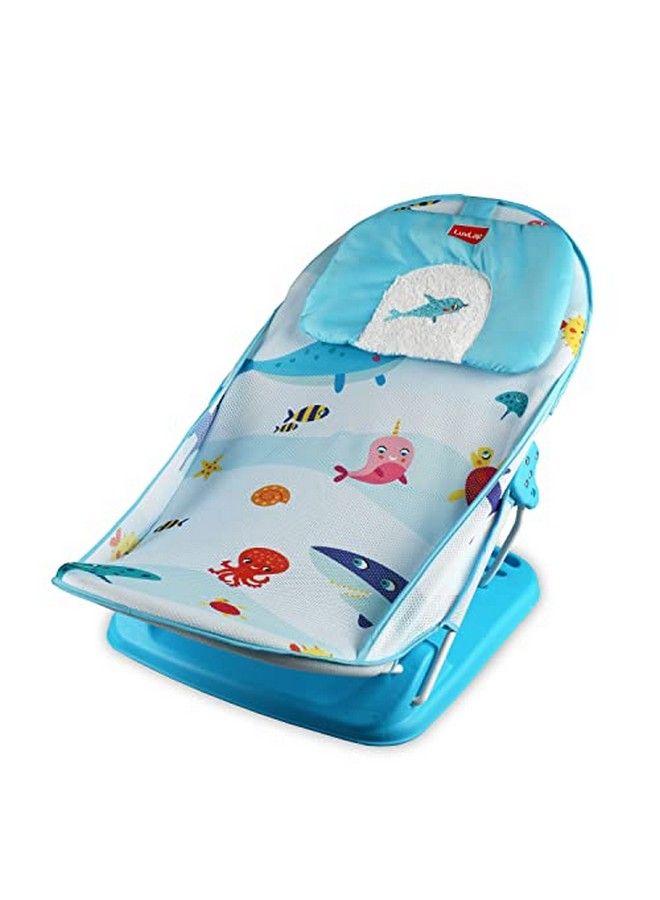 Aqua Tales Baby Bather For Baby 06 Months New Born Baby Bath Chair 3 Position Adjustable Washable Soft Mesh Large Seat (Multicolor)
