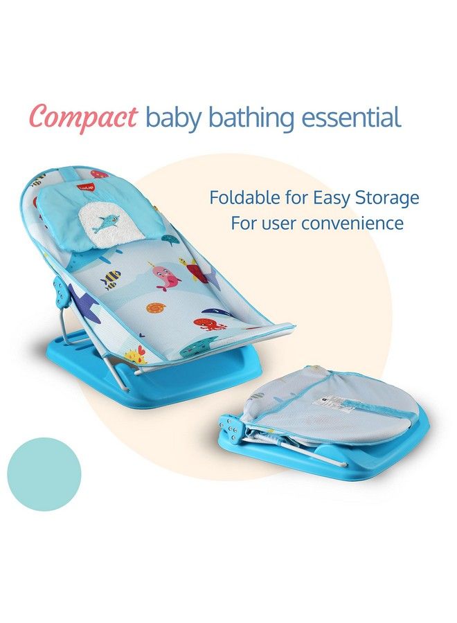 Aqua Tales Baby Bather For Baby 06 Months New Born Baby Bath Chair 3 Position Adjustable Washable Soft Mesh Large Seat (Multicolor)