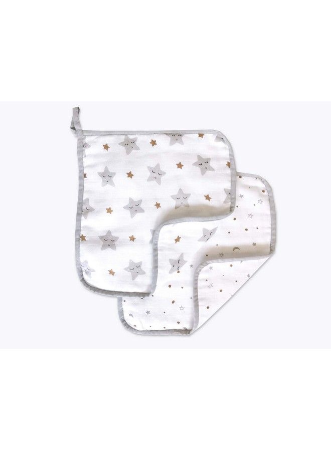 Muslin Cotton Baby Washcloth For New Born Pack Of 2Star Gold