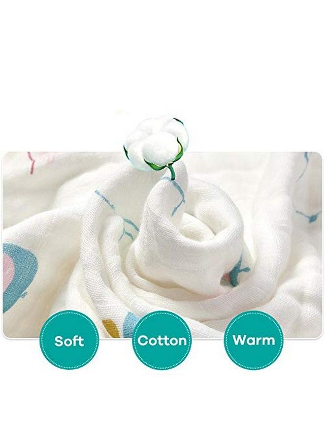 Organic Cotton Muslin Wash Baby Bath Towel (Multicolor)105X105 Cm