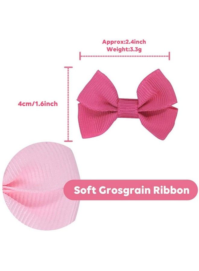 20 Hair Clips Mini Hair Bow Grosgrain Ribbon Hair Bows With Alligator Clips For Baby Girls Toddlers Kids 20 Colors(2.4 Inch)