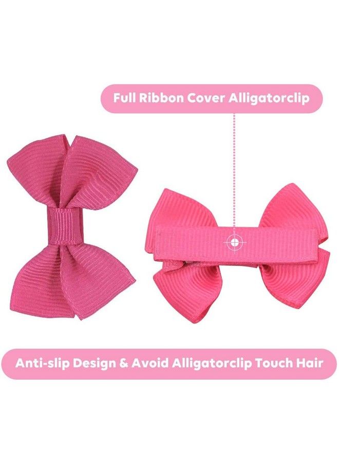 20 Hair Clips Mini Hair Bow Grosgrain Ribbon Hair Bows With Alligator Clips For Baby Girls Toddlers Kids 20 Colors(2.4 Inch)