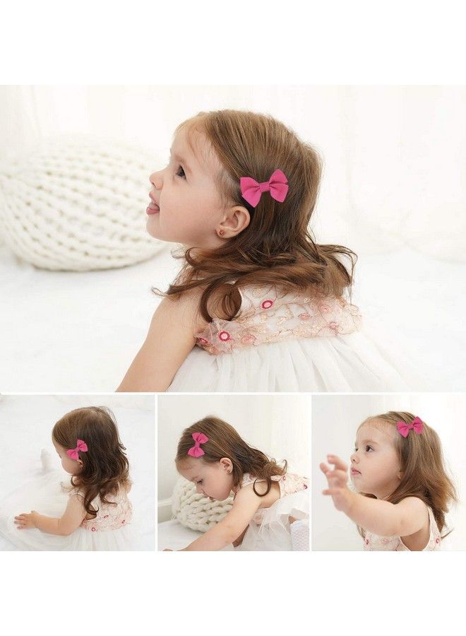 20 Hair Clips Mini Hair Bow Grosgrain Ribbon Hair Bows With Alligator Clips For Baby Girls Toddlers Kids 20 Colors(2.4 Inch)