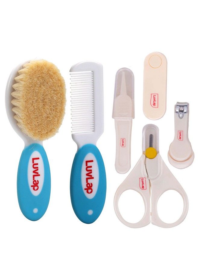 Baby Nail & Hair Grooming Set Contains 4Pcs Nail Grooming Items & Hair Grooming Natural Soft Brush & Comb Set