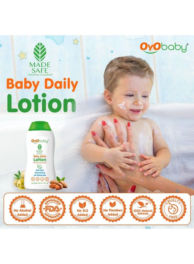 New Born Combo Daily Moisturizing Natural Baby Lotion 200Ml And Baby No Tears Baby Shampoo For Newborn Babies 200Ml Each